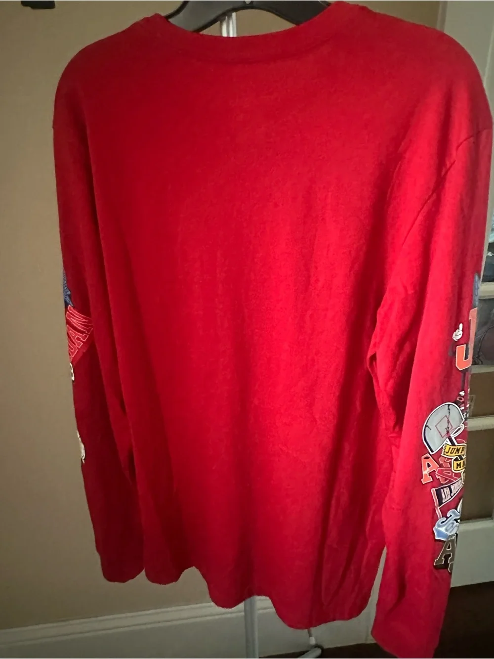 Jordan Red Crewneck Long Sleeve Tee with Chest Logo